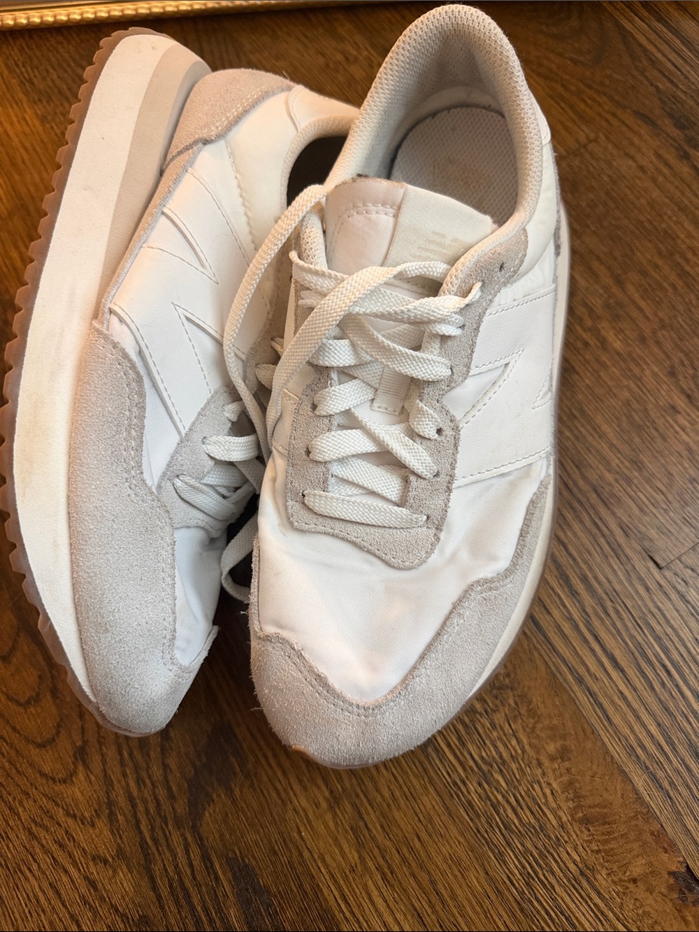 New Balance Women’s White & Light Gray Classic Runner Sneakers